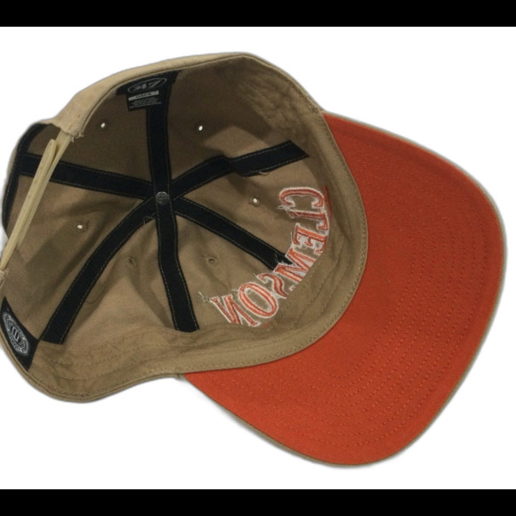 47 Brand Cap Hat Unisex Snapback Tan & Orange Clemson Tigers Embroidered - Picture 5 of 8